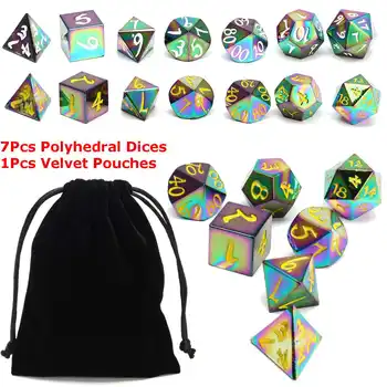 

7Pcs/set Polyhedral Dice Double-Colors Polyhedral Game Dice for RPG Dungeons and Dragons D20 D12 D10 D8 D6 D4 Table Game