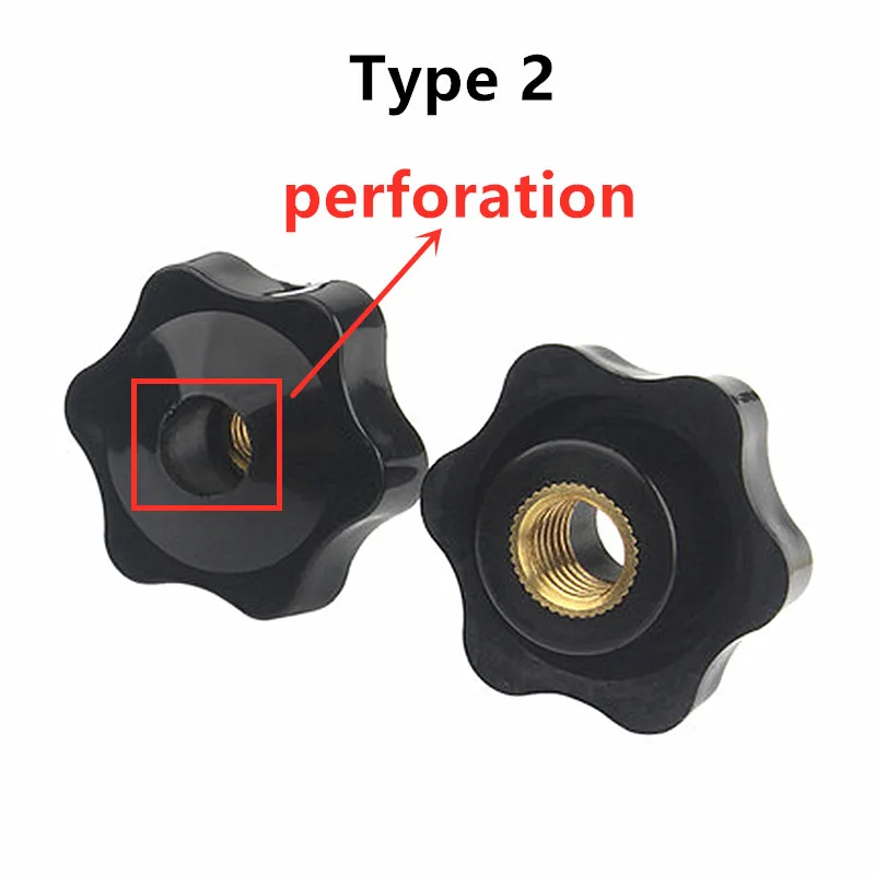 Sourcing Map 4pcs Star Knobs M8 Female Thread 32mm Head Plastic Through Hole Brass Screw-in - Foto 10