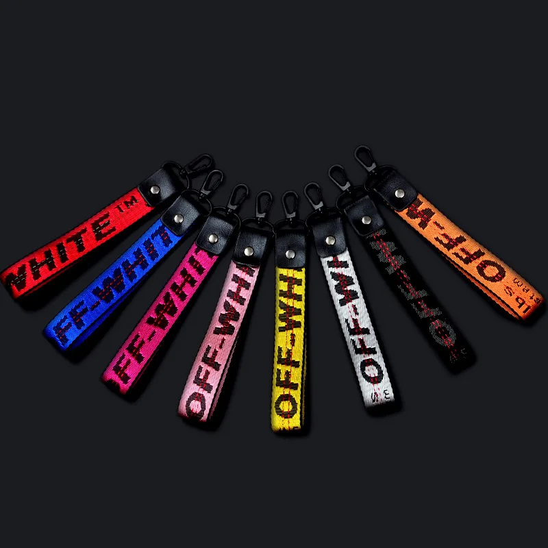 

40pcs Letters off Ribbon white Keychain llaveros mujer sleutelhanger Chaveiro Lady Phone Case Wallet key chains porte clef Bag