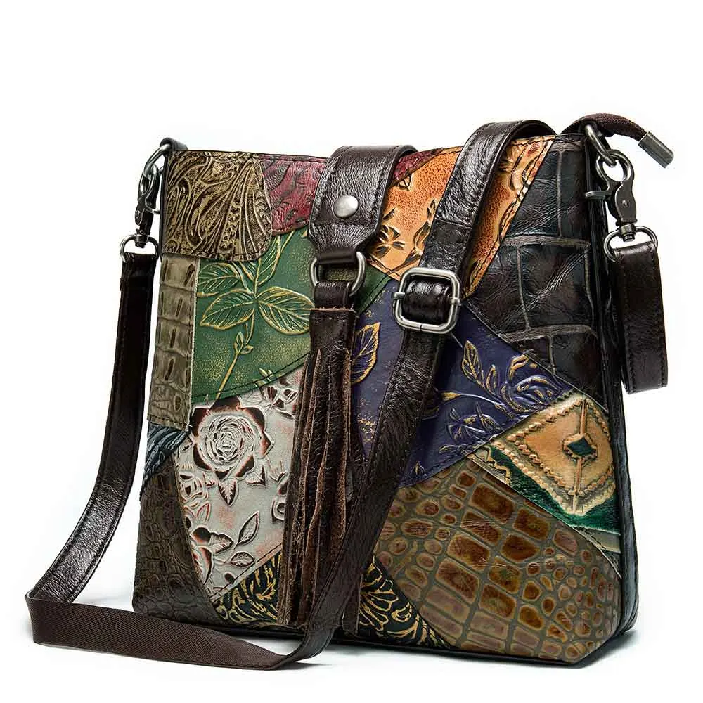 Женская сумка-мешок из воловьей кожи в стиле пэчворк, натуральная кожа, сумочка для покупок, модные сумки, женские роскошные сумки, новинка