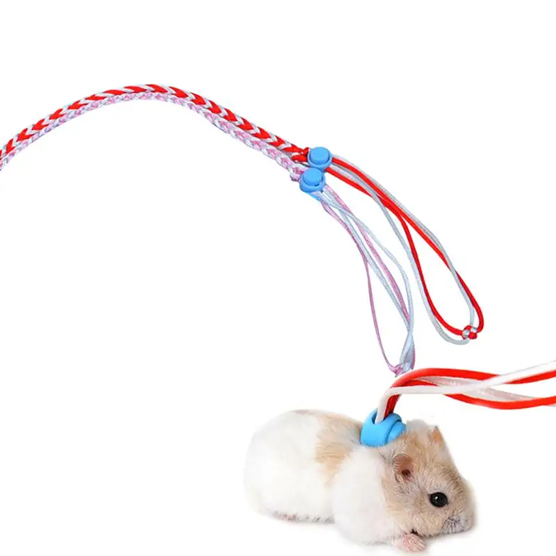 

2PCS Pet Harness Small Animal Hamster Cage Squirrel Mouse Glider Leash Adjustable Rope Leash Rat Mouse Hamster Pet Supplies
