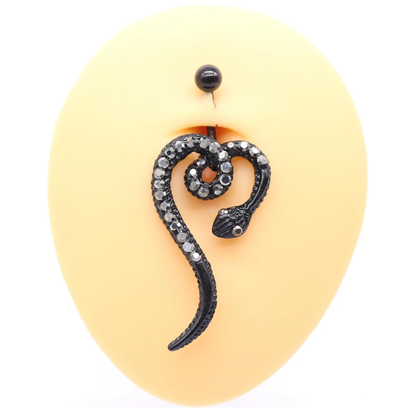 Women Snake Shape Steel Belly Button Ring Body Navel Piercing C2P3 