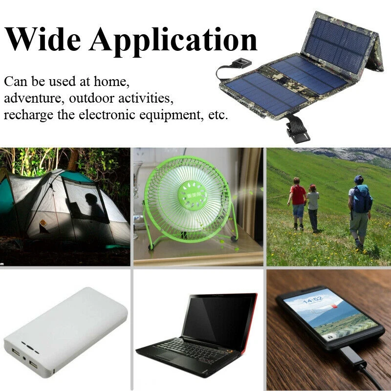Горячая 20 Вт USB солнечная панель складной внешний аккумулятор на открытом воздухе Кемпинг Туризм батарея зарядное устройство камуфляж