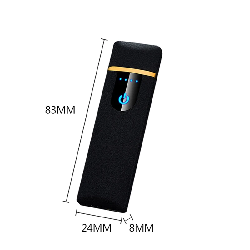1 USB Charging Lighter Touch Induction Windproof Electronic Ultra-thin Cigarette Lighter Custom Metal Smart Touch Screen Lighter - Цвет: 1