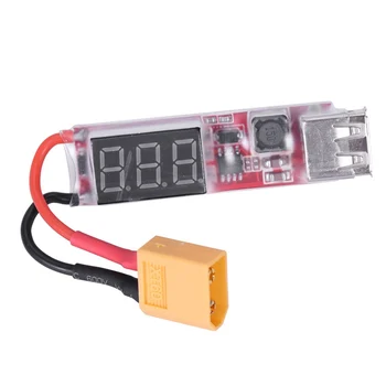 

2S 6S Lipo Battery To USB Converter Phone Charger Adapter With LCD XT60 Plug