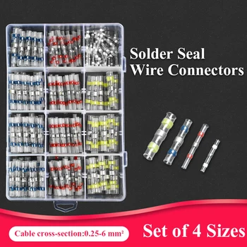 

300Pcs Heat Shrink Butt Crimp Terminals Waterproof Solder Seal Electrical Butt Connectors Set Wire Cable Splice Terminal Kit