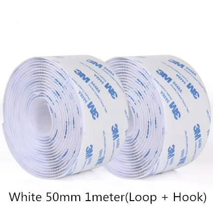 White 50mm 1meter 3M крепко клееные Клей Самоклеющиеся крюк и петля нейлон Стикеры клей для DIY 16/20/25/30/40/50 мм 1 Meter/Pairs - Цвет: White 50mm 1meter