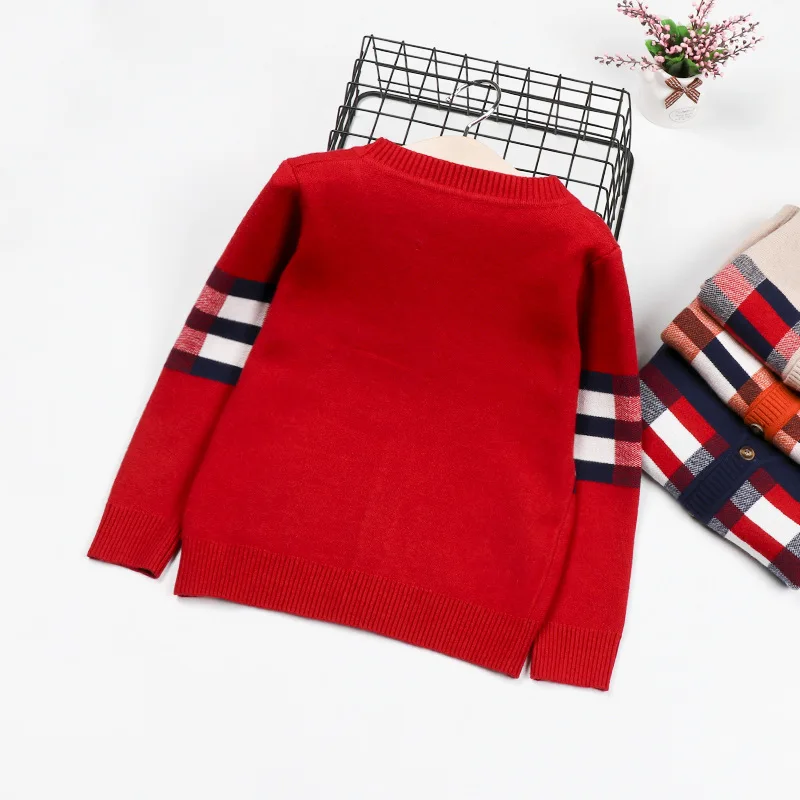 

Sweater V-neck Button Cardigan 2019 Spring And Autumn New Style Core-Spun Yarn CHILDREN'S Sweater Long Sleeve Fashion Coat