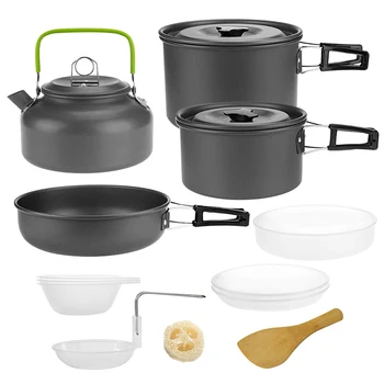 

Camping Pan Pot Cookware Kit with Carry Bag for Picnic Backpacking Hiking camping pot cookware set