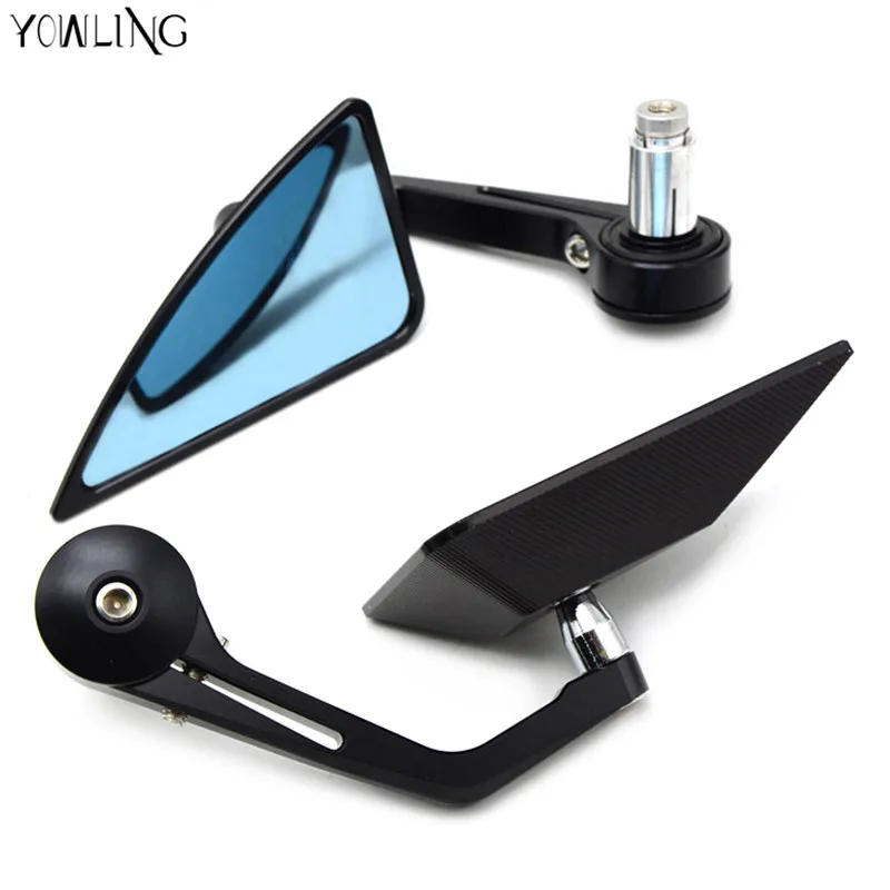 universal Motor Bike modified folding Motorcycle Mirror Black Billet handle Bar Mirror Rearview Mirror moto CNC Side Mirrors