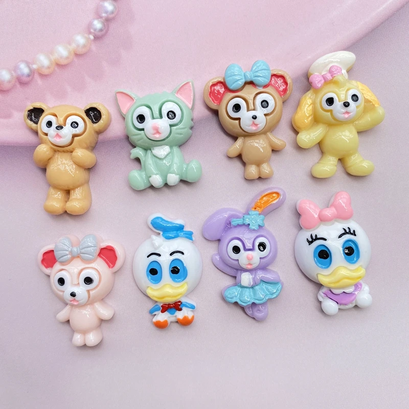

8/16Pcs Hand painted Kawaii Mini Mixed cartoon animal Flat back Scrapbooking DIY Jewelry Craft Decoration Accessories F12