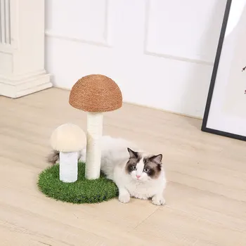 

Kitten Mushrooms Scratch Board Furniture Protect Pet Health Sisal Brown Wear-Resistant Scratcher Mat Claws Care Cat Scratcher