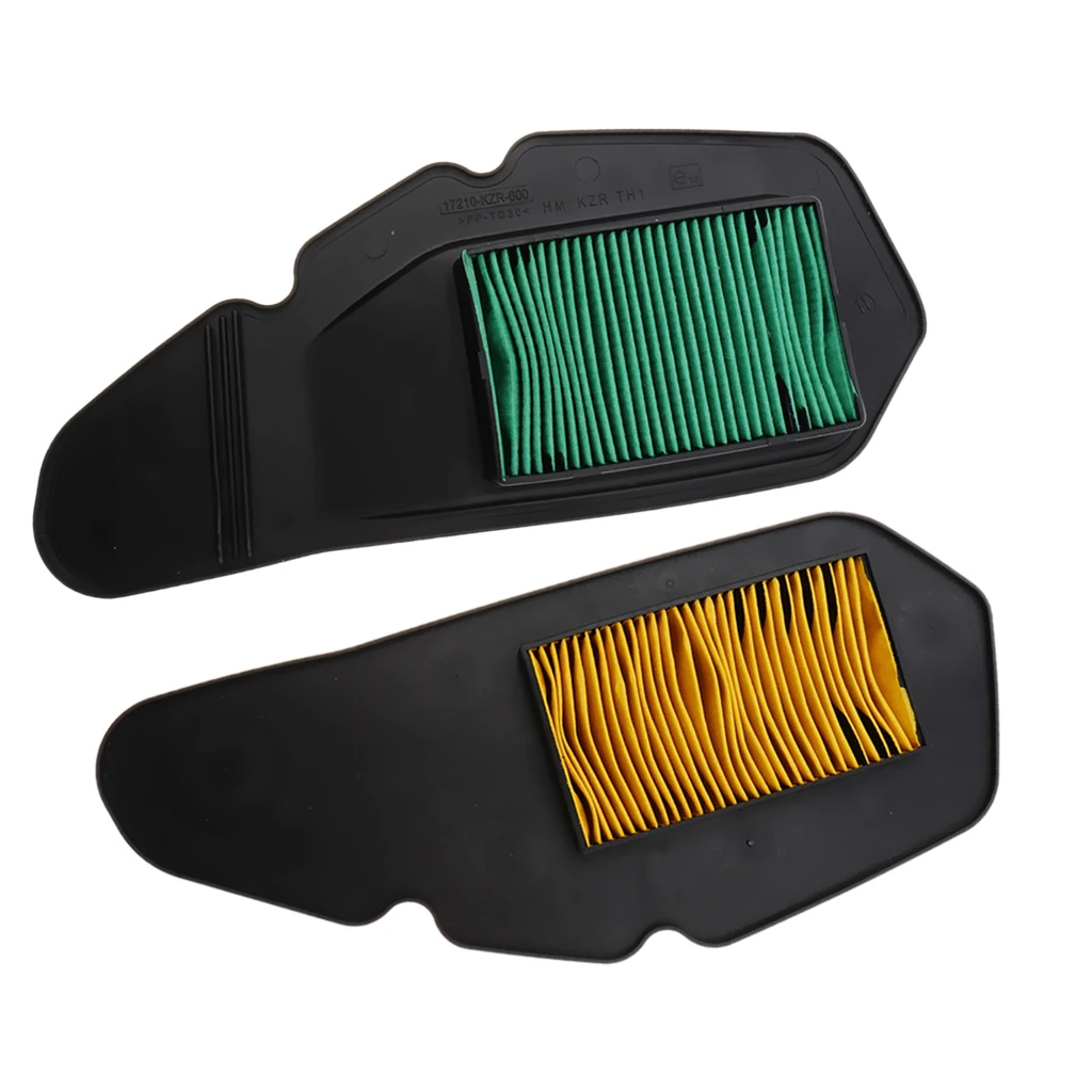 2pcs Repair Part for Honda PCX 150 Motorcycle Accessories Air Cleaner Replacement Filter Element, Yellow+Green