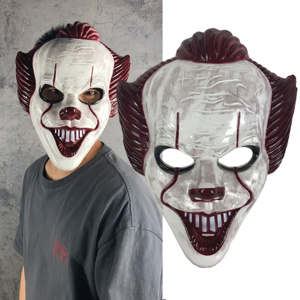 

Halloween Party Cosplay Mask Horror Pennywise Joker Mask Cosplay it chapter 2 Clown Pvc Masks Costume Props Deluxe