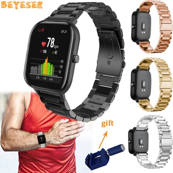 

20mm Stainless steel For Garmin forerunner 245 wrist strap replacement For Xiaomi Huami Amazfit GTS Bip BIT PACE Lite Youth band