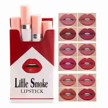 

4pcs/lot Matte Velvet Lipstick Waterproof Cigarette Lipstick Set Moisture Creative Portable Cigarette Shape Lasting Lip Stick