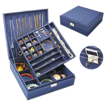 

1pc Portable Travel Jewelry Box Makeup Storage Box Retro Jewellery Display Storage Case Organizer Gift Boxes Drawer Organizer