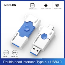

INGELON USB Flash Drive Pendrive 32gb 64gb 128gb 256gb OTG Type C Memory Stick USB 3.0 Multifunctional Pen drive for phone lapto