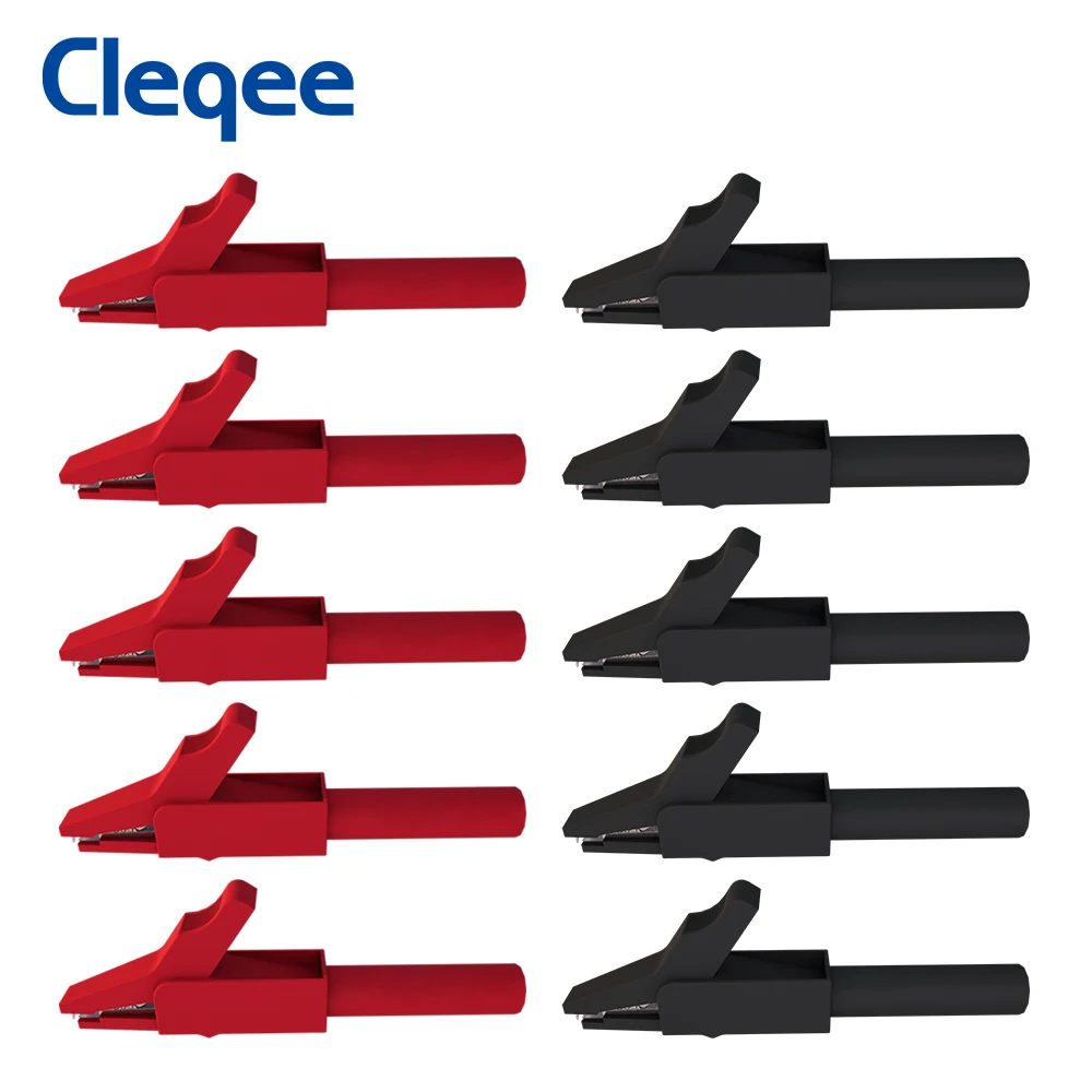 Cleqee 10 шт. зажим типа крокодил к 4 мм тестовому адаптеру банан|10pcs alligator clips|alligator