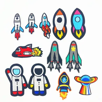 

New Arrival Rocket Space Alien Patches For Clothing Iron on Embroidered Badges Appliques Stickers for Jacket Jeans Patch