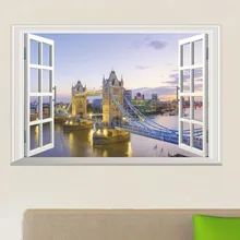 Экспорт наклейки на стену TMY5015 пейзаж с мостом jia chuang клейкая бумага ПВХ Съемный экологически чистый стены