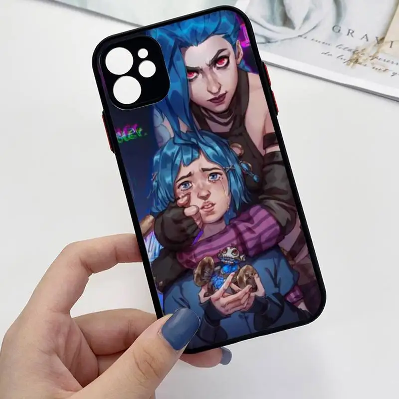 Arcane jinx Phone Case For iPhone 13 12 11 Mini Pro XR XS Max 7 8 Plus X Matte transparent Back Cover
