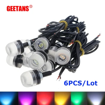 

GEETANS 6Pcs 18MM LED Eagle Eye Car Styling Auto Parking Light Daytime Running Lights Waterproof Working Fog Lamp Source AJ