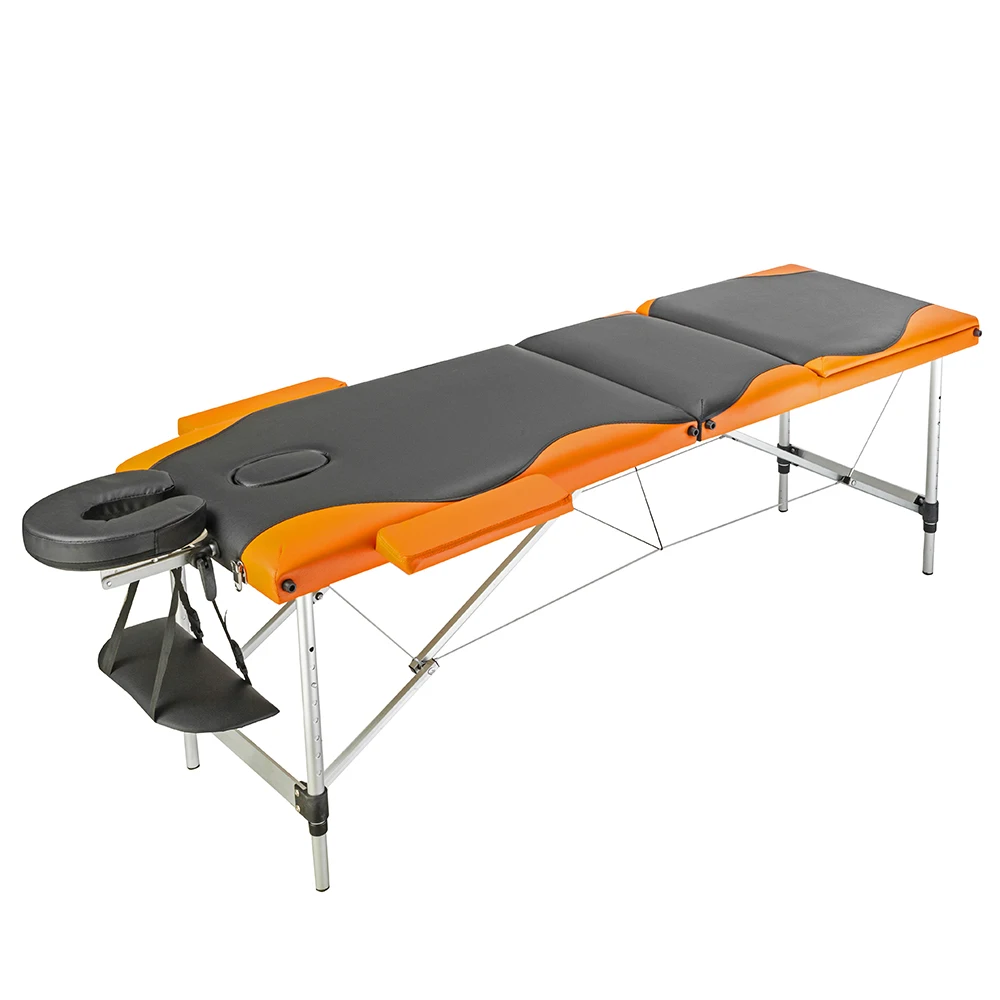  3 Sections Portable Foldable Aluminum Massage Table SPA Bed with Carry Case Beauty Salon Therapy Ma