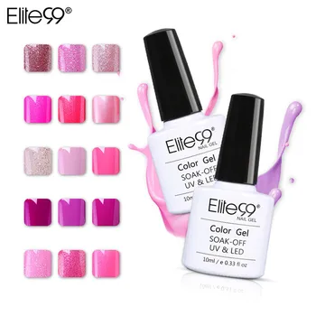 

Elite99 Magent Nail Gel 10ml Gel Varnishes Hybrid Nail Art UV Gel Nail Polish For Nail Extension Pure Color Top Base Coat
