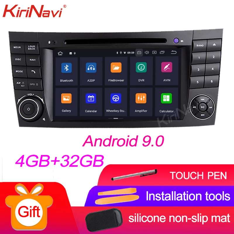 KiriNavi сенсорный экран 7 ''Android 9,0 Автомагнитола для Mercedes Benz W211 E200 E220 E300 E350 E240 E270 E280 CLS KLASSE 2002-2008