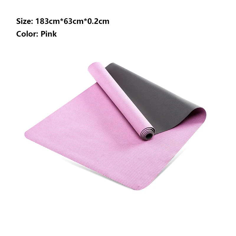 TPE ультратонкий складной Мягкий впитывающий Пот коврик для йоги нескользящее Спортивное одеяло для йоги портативный дорожный коврик Пилатес 183 см* 68 см* 2 мм - Цвет: Розовый