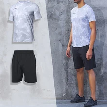 Быстросохнущая футболка для фитнеса летний спортивный костюм для отдыха Беговая баскетбольная форма полный спортивный костюм с короткими рукавами