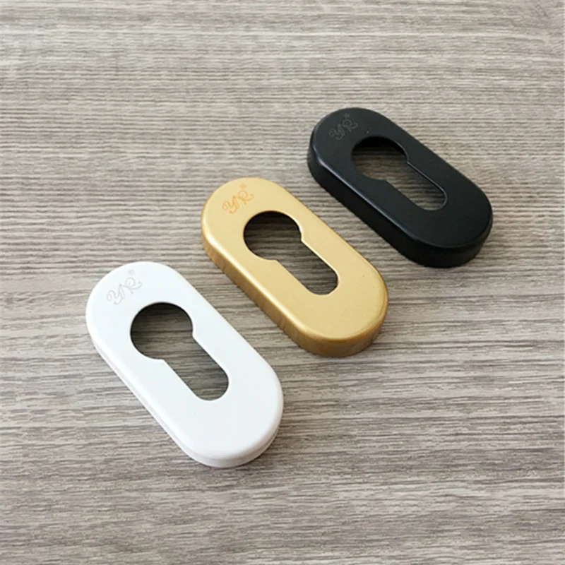 Alumínio Alloy Lock Cylinder Cover Flat Door Hardware Acessórios Grande Gourd Split Door Double Decorative Cover Set