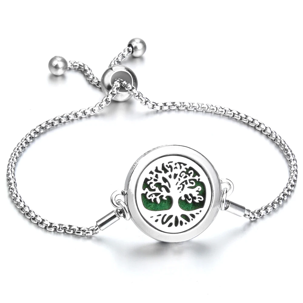 Aromatherapy Bracelet Perfume Locket Bangle Magnetic Stainless Steel Essential Oil Diffuser DIY Bracelets Zinc Alloy Jewelry