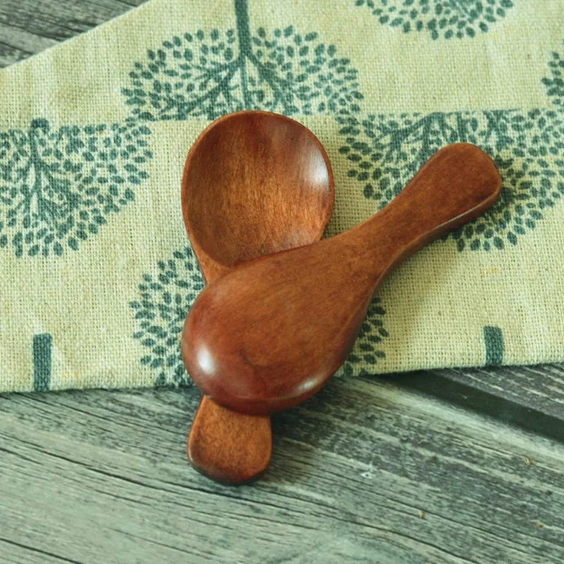 Small Wooden Salt Spoon- 20 Pack Mini Wood Spoon with Short Handle, Perfect for Small Jars of Jam, Spices, Condiments, Seasonin