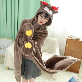 

1pc Cartoon bear Rabbit Avocado elk Animal Cute Baby Blanket Throws on Sofa/Bed/Plane Travel soft fruit Blanket