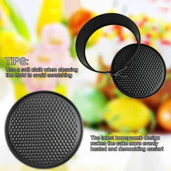 

3 pcs Set Baking Pan Round Shape Cake Baking Tray Carbon Steel Springform Pan Bottom Removable DIY Cake Mold