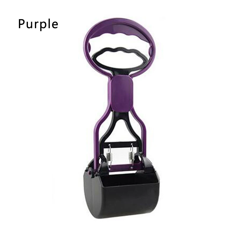 Портативный собака пупер-скрупер весло Лопата пикап Туалет гигиены аксессуар зажим для собак для чистки лопаты ручка инструмент для чистки - Цвет: Фиолетовый
