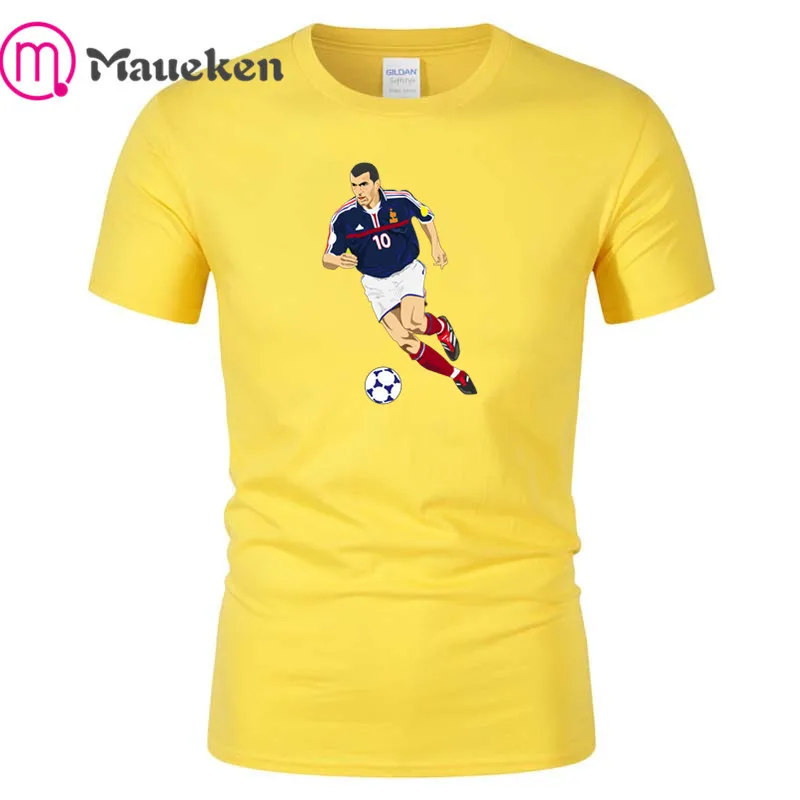 Yellow Новинка; модная футболка с героями мультфильмов Zidane; хлопковая футболка с короткими рукавами для франкоязычных фанатов; подарок - Цвет: Yellow