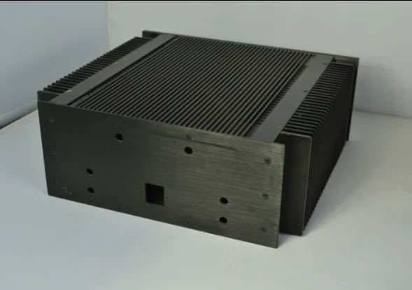 4015 black Full aluminum power amplifier chassis big heatsink enclosure class A AMP box