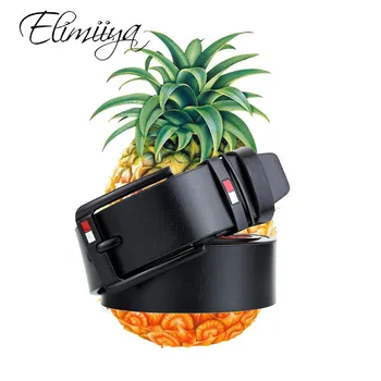 

Elimiiya Brand Classic Black Buckle Jeans Belt Imitation leather High Quality Vintage Fashion Business Belts Men's Wild Strap