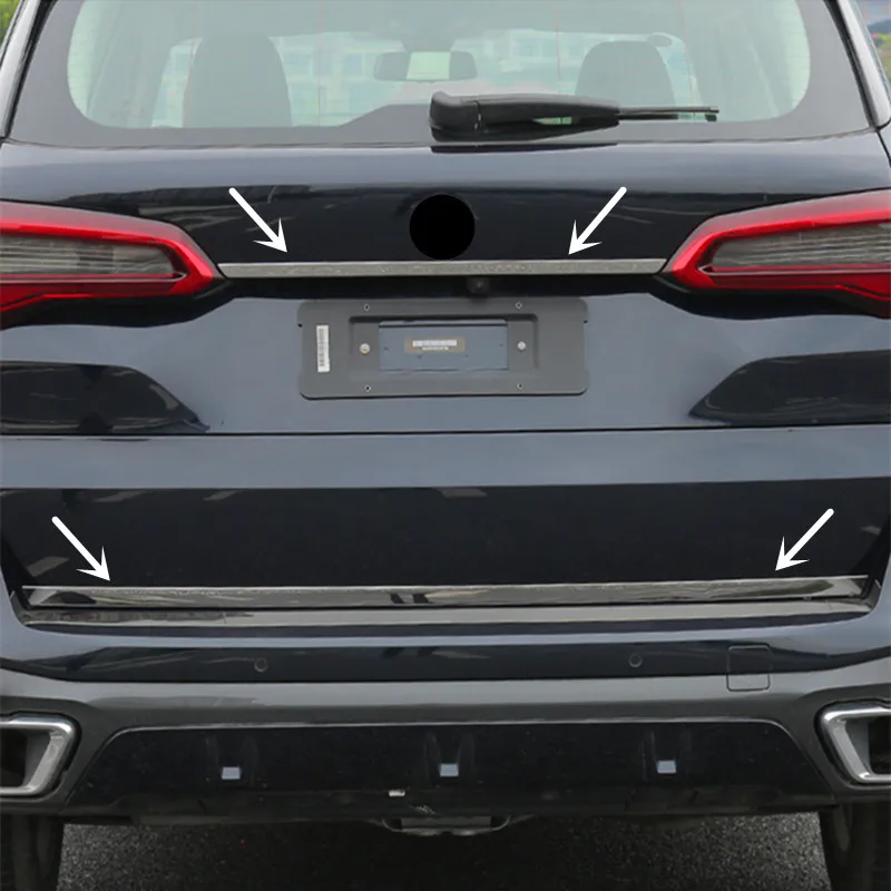 Багажник автомобиля из нержавеющей стали отделка полосы для BMW X5 G05 наружное украшение для автоматического кузова Блестки наклейка