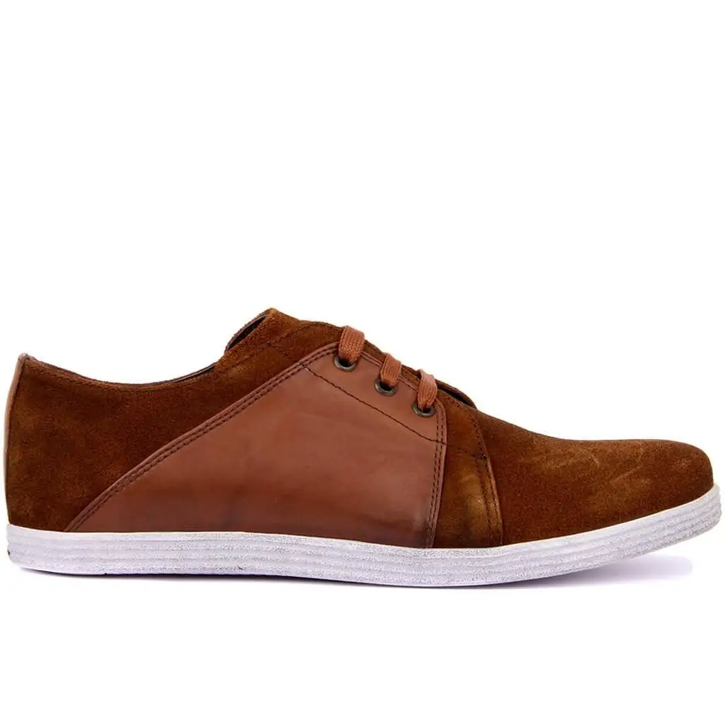 

Sail Lakers-Tan Suede Leather Men 'S Daily Shoes