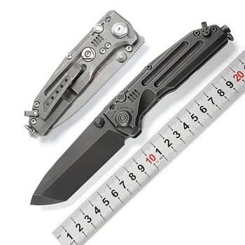 

District 9 Original NUCLEAR EXPLOSION Heavy folding knife M390 blade Titanium handle Camp hunt outdoor Survival knives EDC tools