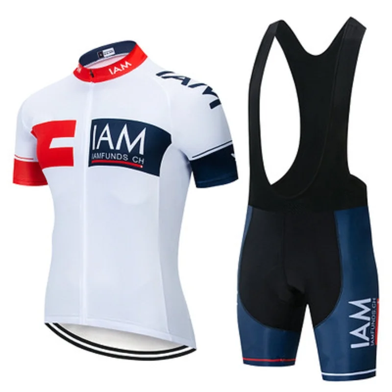Nuevo verano IAM blanco de manga corta Conjunto de Jersey de ciclismo transpirable de secado rasido ropa de ciclismo Maillo