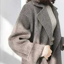 KMETRAM шерстяное пальто осенне-зимняя куртка женская одежда двухстороннее шерстяное пальто Женская Корейская длинная куртка Abrigo Mujer MY