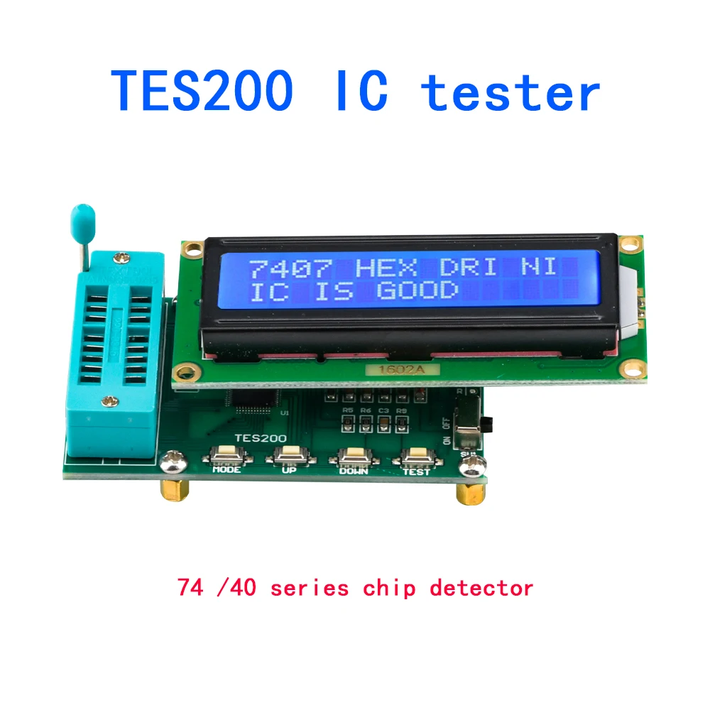 

TES200 IC Digital Integrated Circuit tester 74 40 series chip detector IC logic gate good or bad tester DC 7-12V