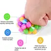 Rainbow Pressure Ball Fidget Sensory Toy DNA Colored Beads Stress Relief Ball TPR Soft Glue Grape Burr Pinch Squeeze Kids Gift 1