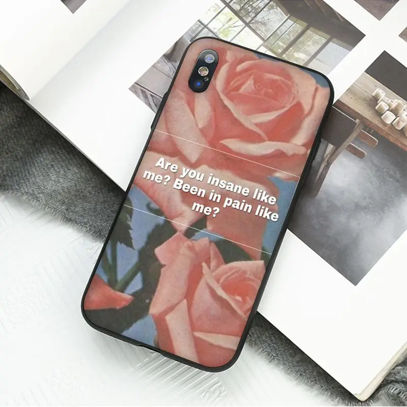 Yinuoda Винтажный Розовый эстетический песенок, черный чехол для телефона Apple iPhone 8 7 6 6S Plus X XS MAX 5 5S SE XR, чехлы