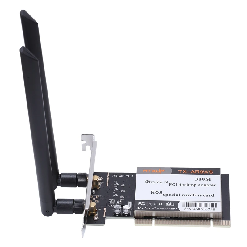 AR9220 802.11A/B/G/N 2,4 ГГц/5 ГГц 300 Мбит/с Настольный PCI беспроводной адаптер Wi-Fi сетевая карта для ROS/Windows 7/8/10